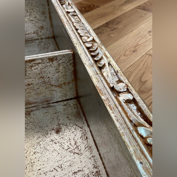 Anthropologie Silver Etched Carved Open Shelf Storage - Picture 5 of 10